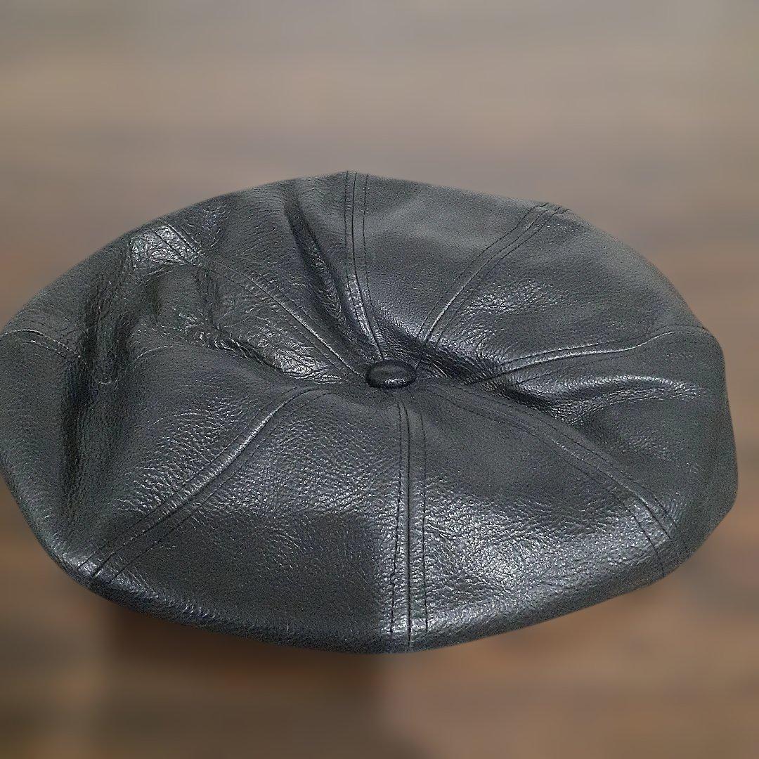 calee ブラックレザー キャスケット M