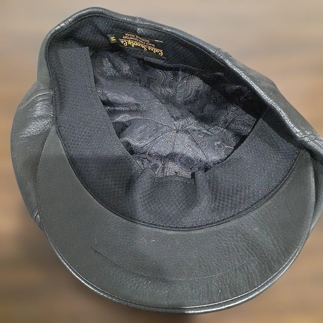 calee ブラックレザー キャスケット M