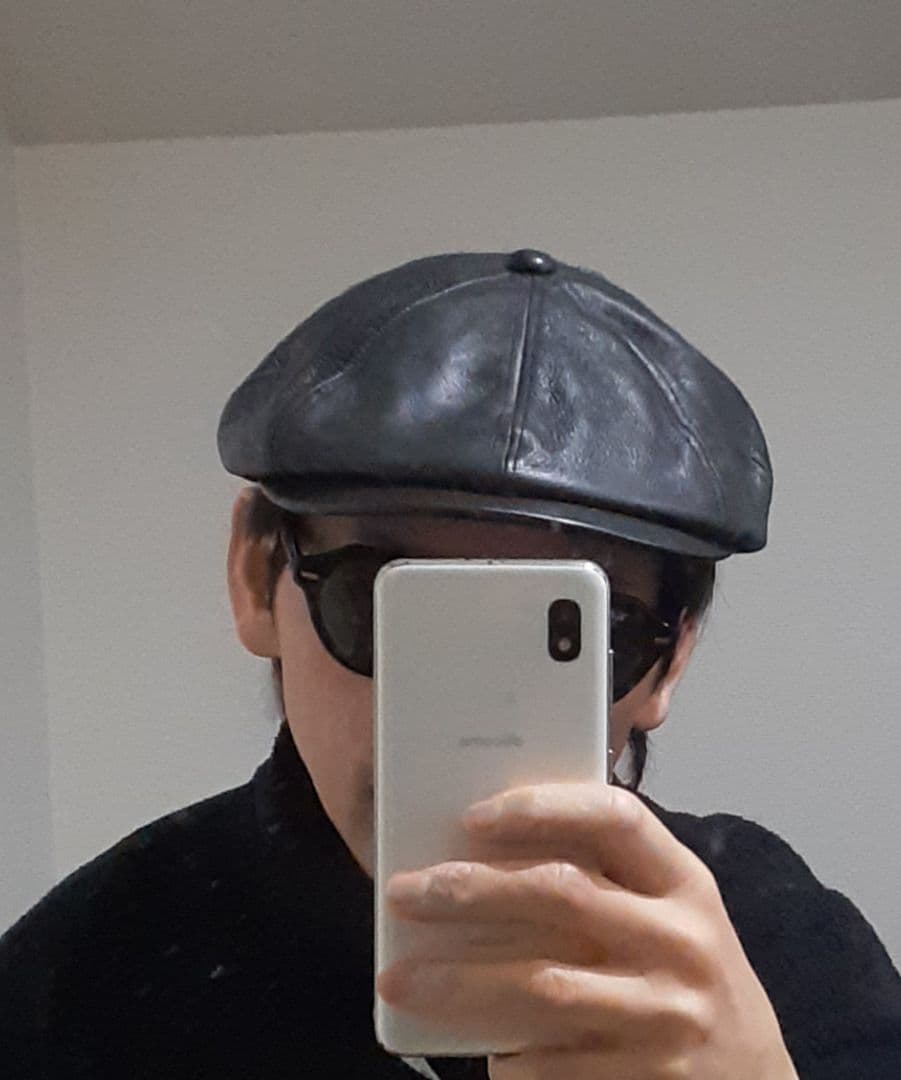 calee ブラックレザー キャスケット M