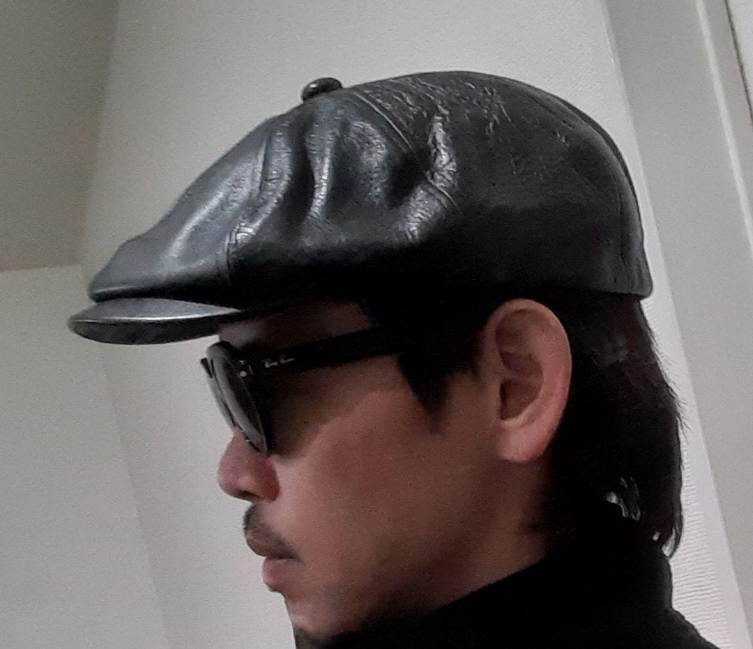 calee ブラックレザー キャスケット M