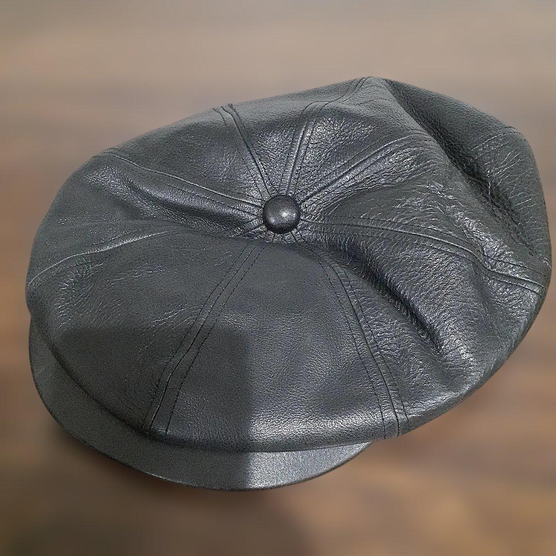 calee ブラックレザー キャスケット M