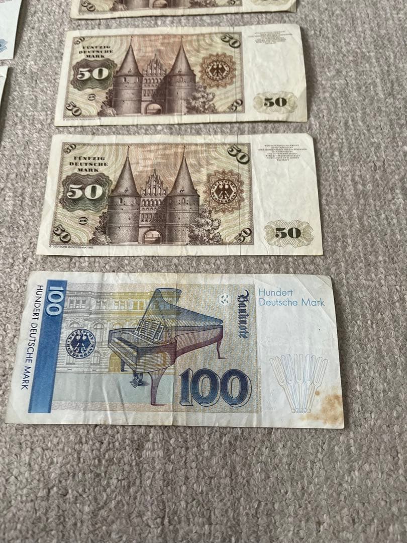 ドイツ旧紙幣セット 10, 20, 50, 100 計360マルク 追加１枚