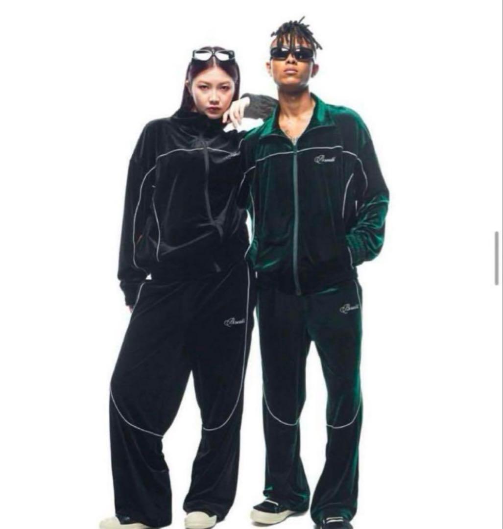 BREATH 24AW ベロア　セットアップ　緑　BADHOP 上下M