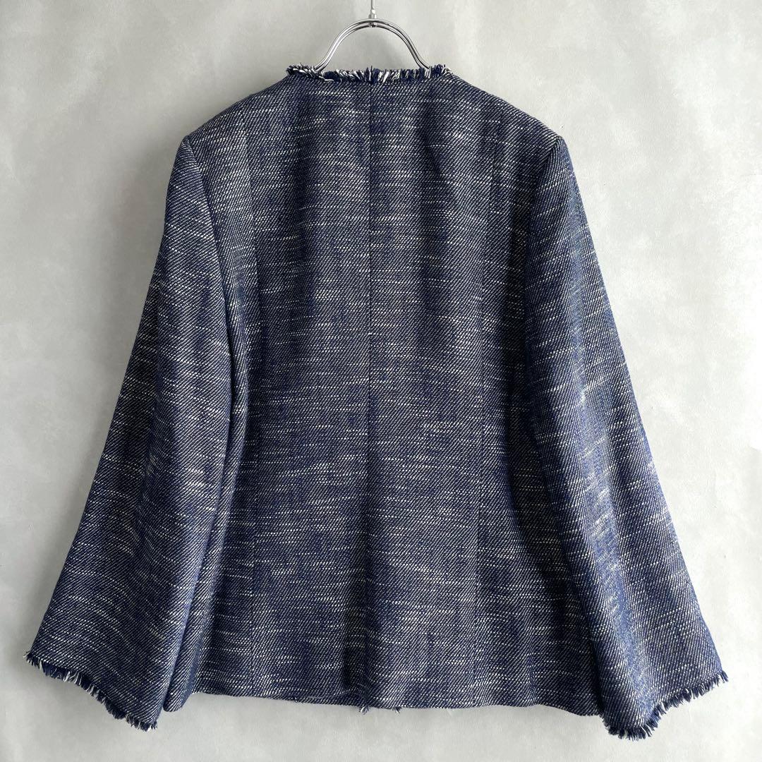 美品✨アルアバイル　23SS ツイード コート　ML サイズ2 ネイビー系