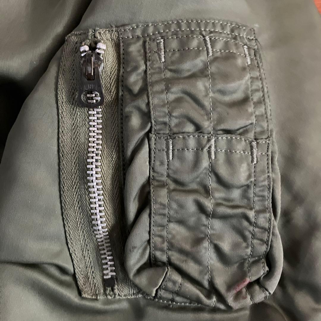 70's MA-1 縦ステッチ　MIL-Ｊ-8279E Ｍ　マックイーン