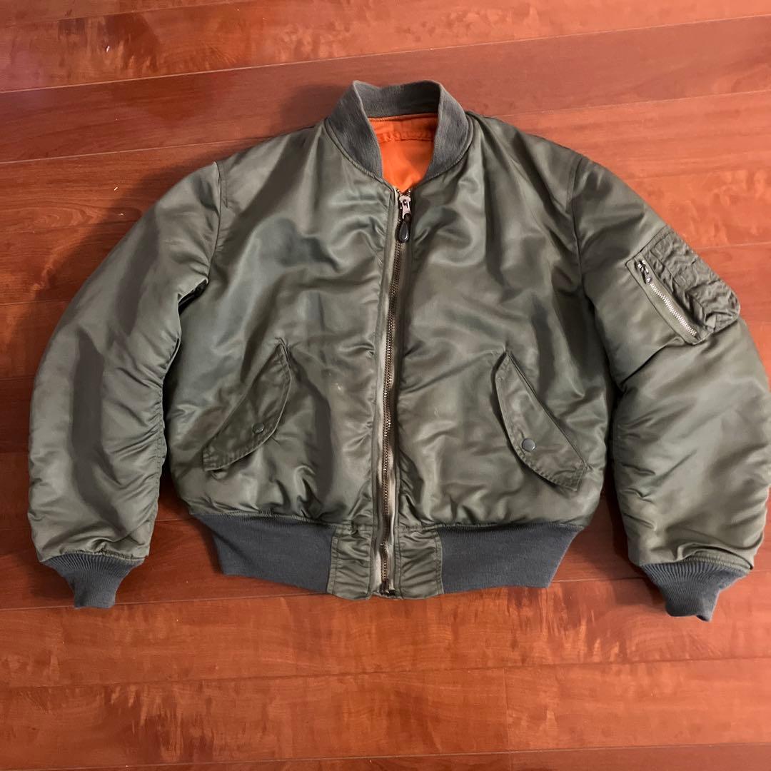 70's MA-1 縦ステッチ　MIL-Ｊ-8279E Ｍ　マックイーン