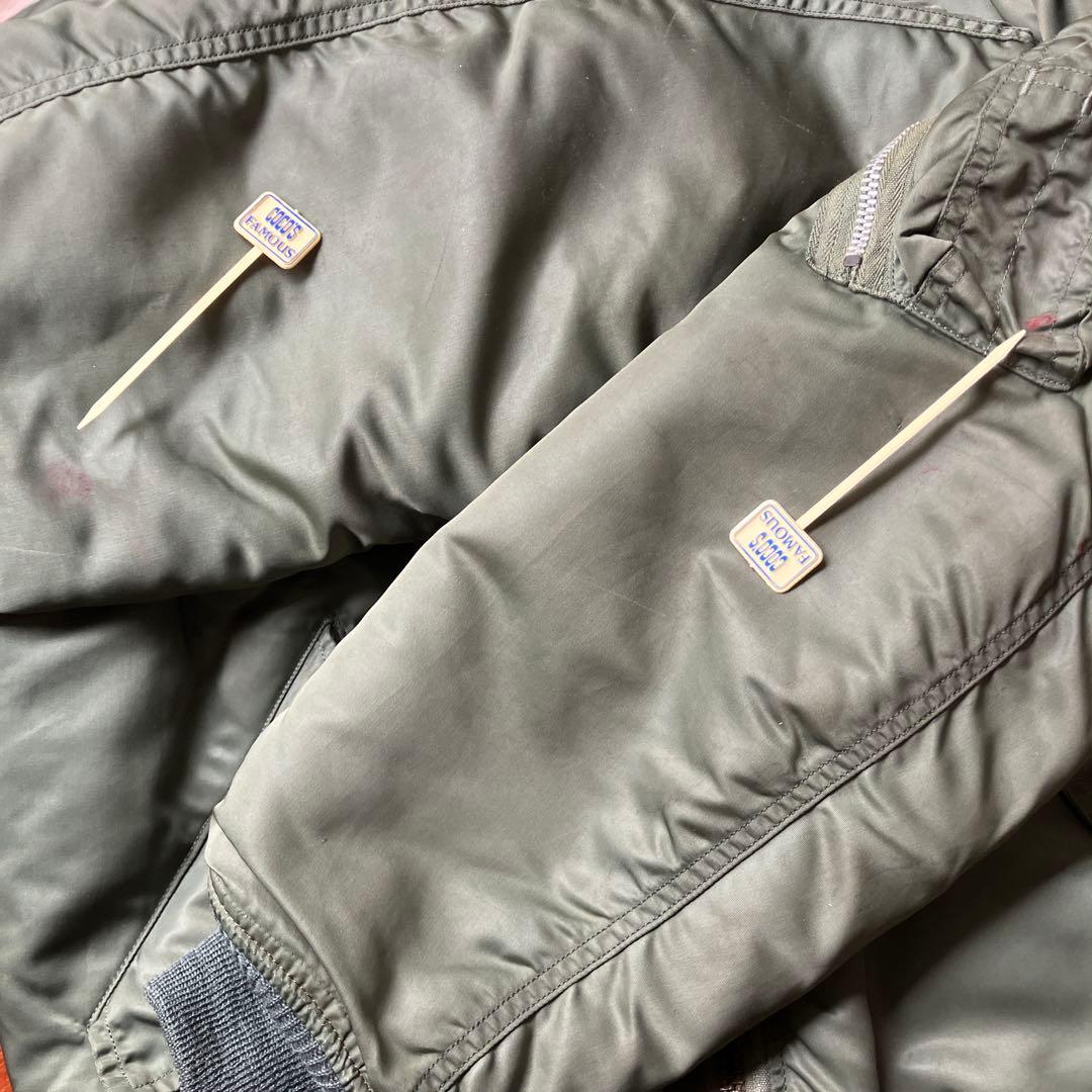 70's MA-1 縦ステッチ　MIL-Ｊ-8279E Ｍ　マックイーン