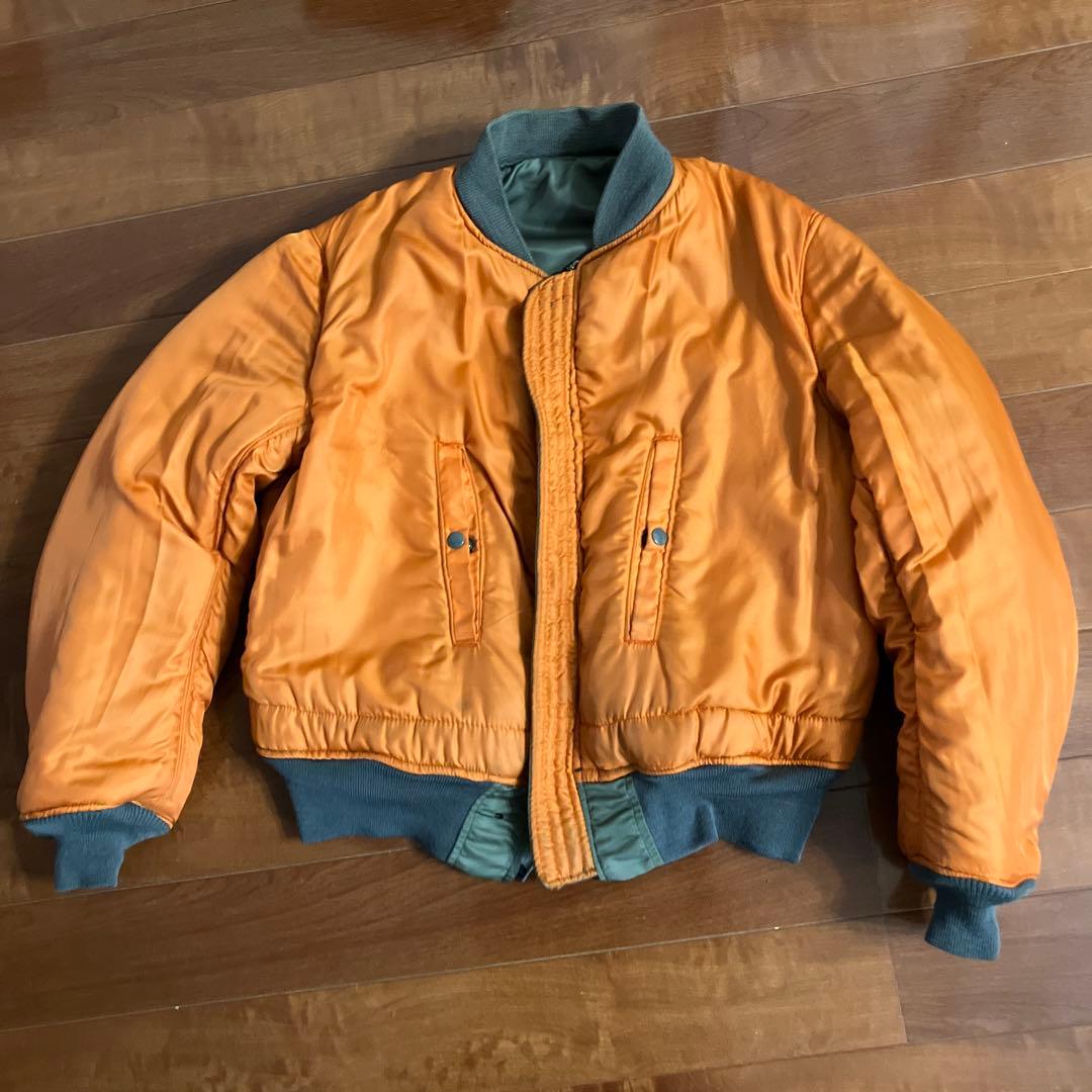 70's MA-1 縦ステッチ　MIL-Ｊ-8279E Ｍ　マックイーン