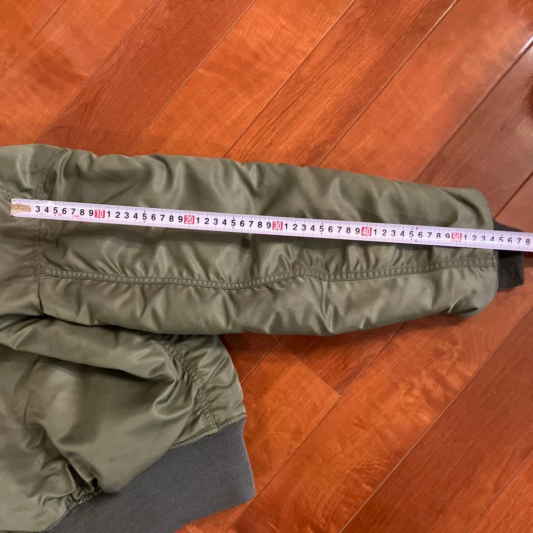 70's MA-1 縦ステッチ　MIL-Ｊ-8279E Ｍ　マックイーン