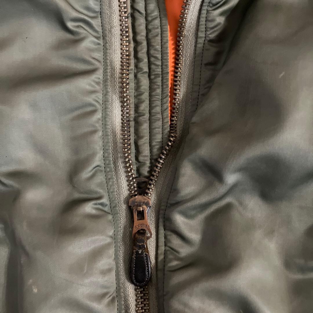 70's MA-1 縦ステッチ　MIL-Ｊ-8279E Ｍ　マックイーン