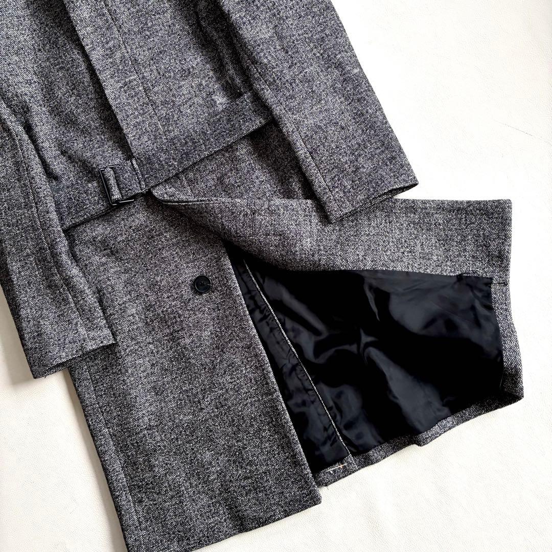 ◆未使用級◆セオリー◆メンズ◆ロングステンカラーウールコート◆ヘリンボーン◆XS