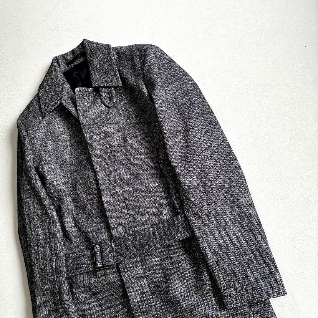 ◆未使用級◆セオリー◆メンズ◆ロングステンカラーウールコート◆ヘリンボーン◆XS
