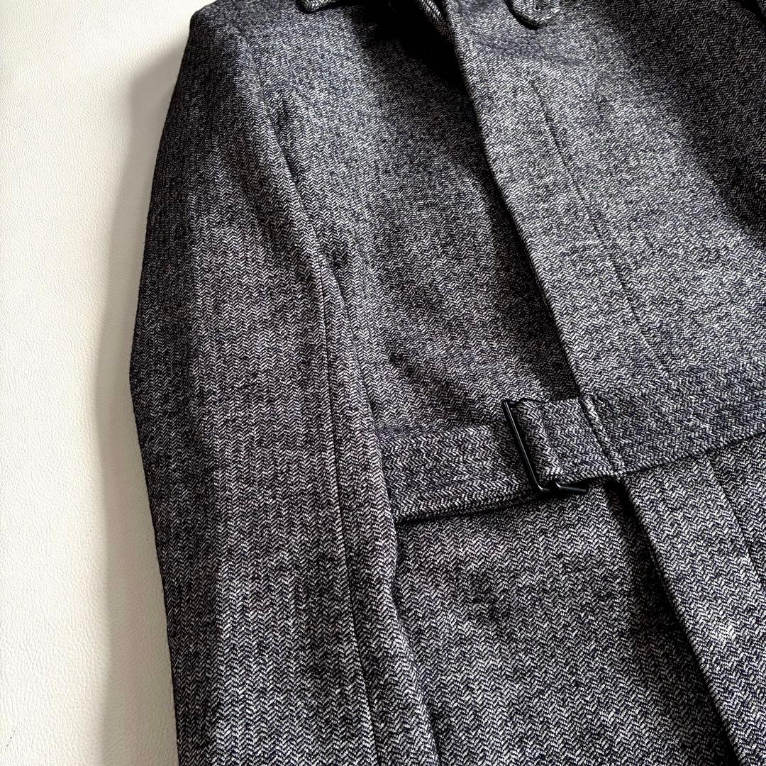 ◆未使用級◆セオリー◆メンズ◆ロングステンカラーウールコート◆ヘリンボーン◆XS