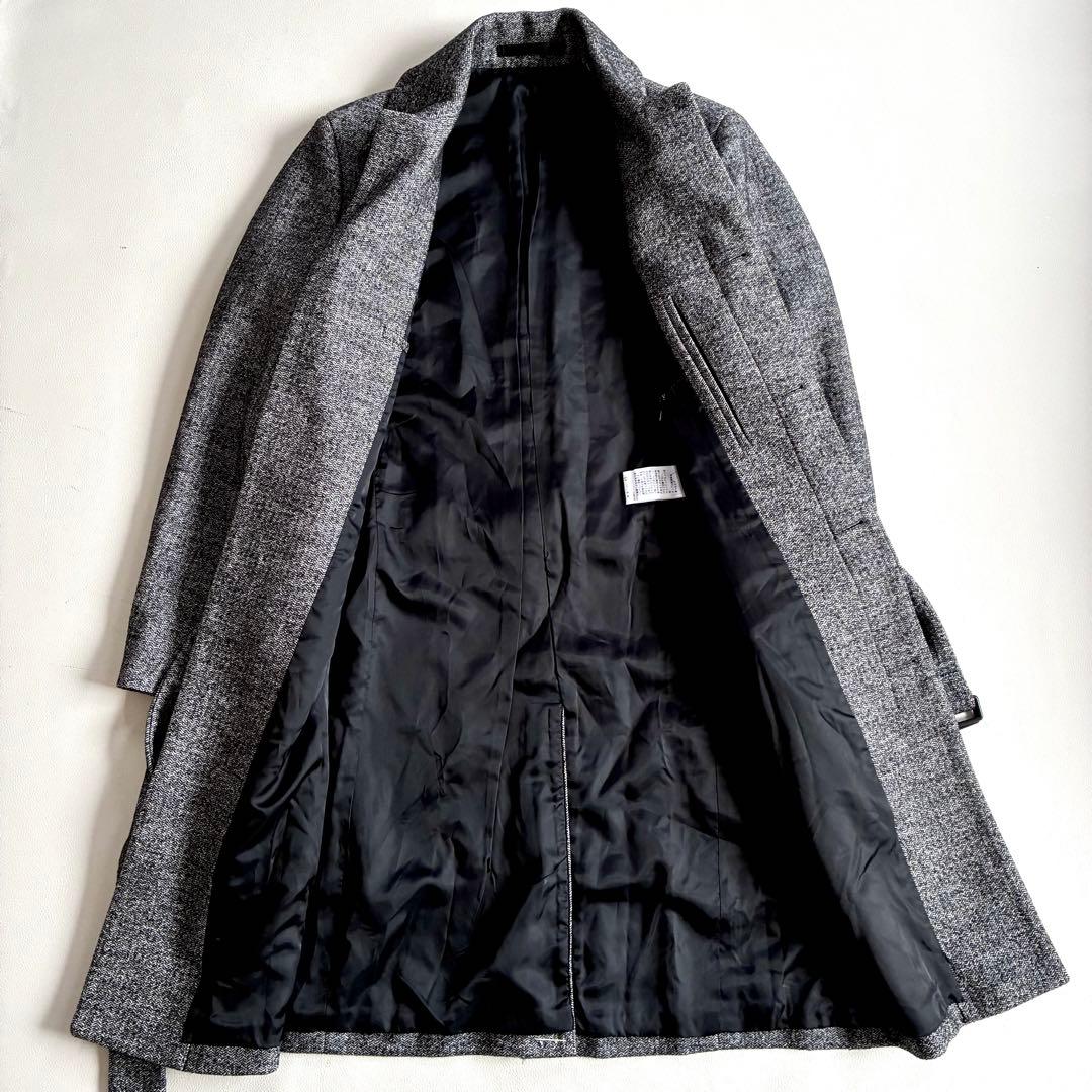 ◆未使用級◆セオリー◆メンズ◆ロングステンカラーウールコート◆ヘリンボーン◆XS