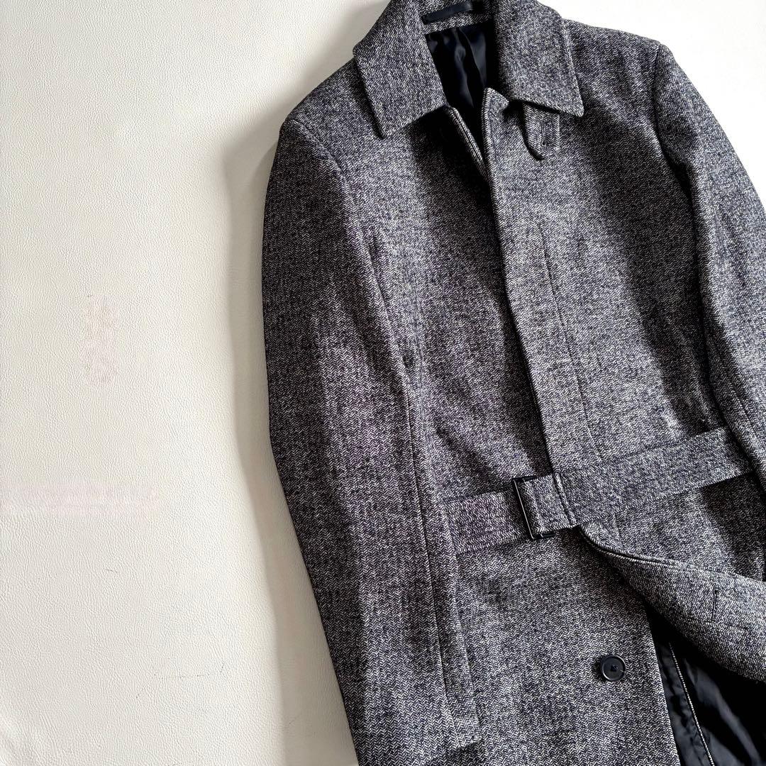 ◆未使用級◆セオリー◆メンズ◆ロングステンカラーウールコート◆ヘリンボーン◆XS