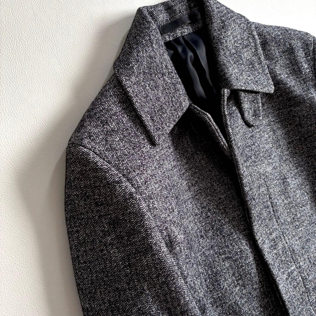 ◆未使用級◆セオリー◆メンズ◆ロングステンカラーウールコート◆ヘリンボーン◆XS