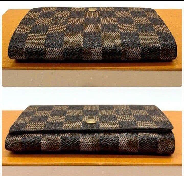 美品ルイヴィトンダミエ二つ折り財布レディースブラウン目立った傷や汚れなし送料無料