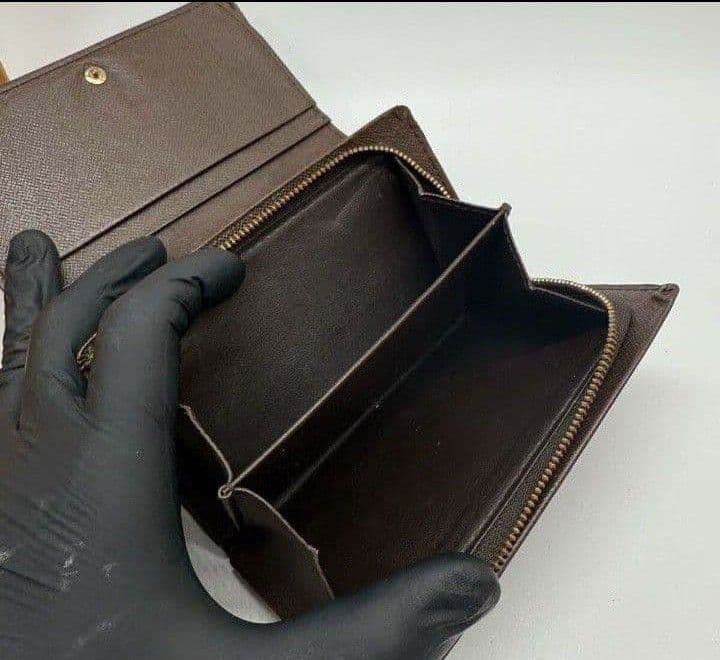 美品ルイヴィトンダミエ二つ折り財布レディースブラウン目立った傷や汚れなし送料無料