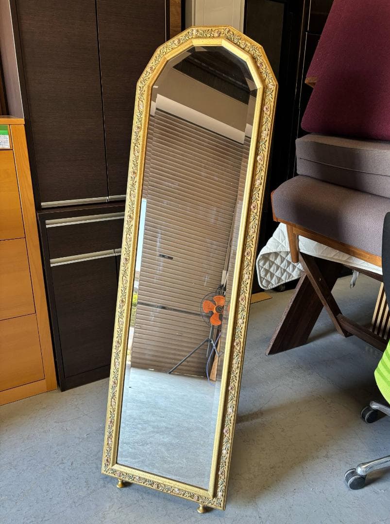 G.G.Sアンティークミラー ゴールド スタンドミラー45cmX153cm