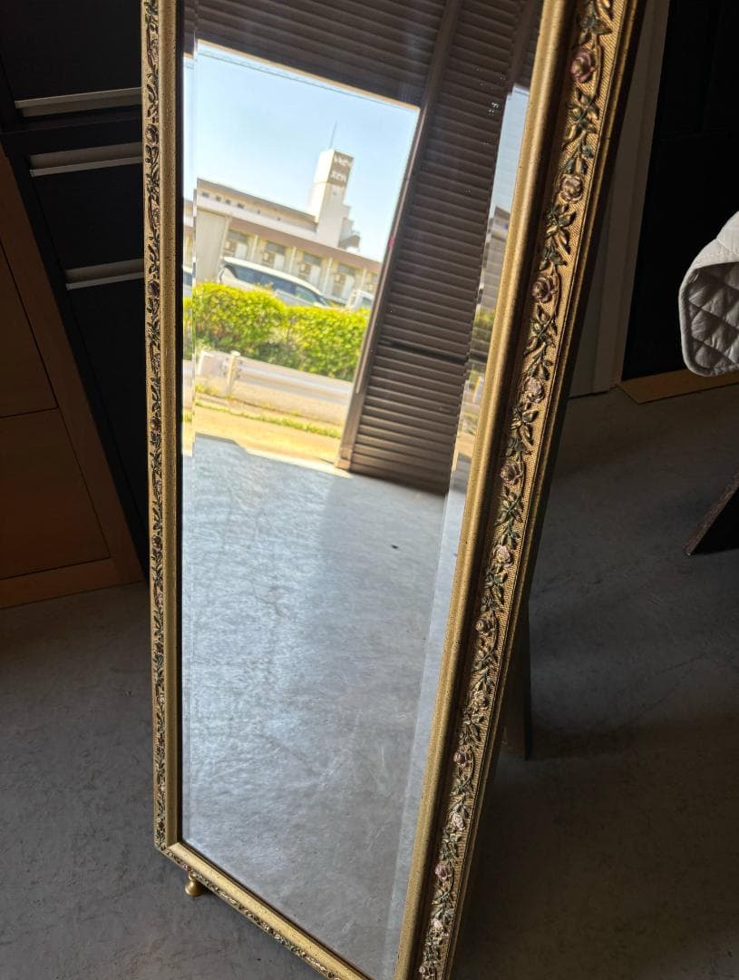 G.G.Sアンティークミラー ゴールド スタンドミラー45cmX153cm