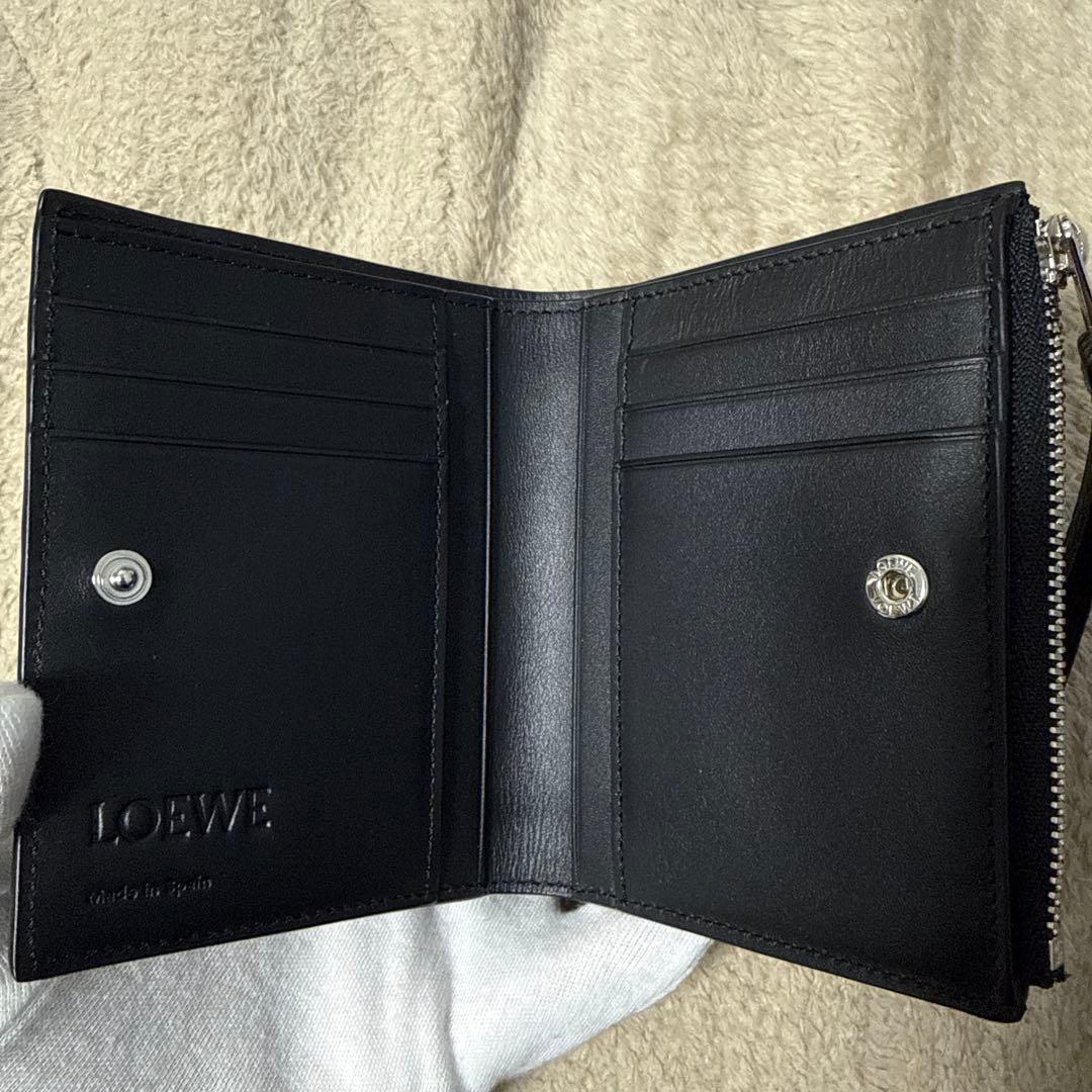 LOEWE パズル スリム コンパクト ウォレット ブラック