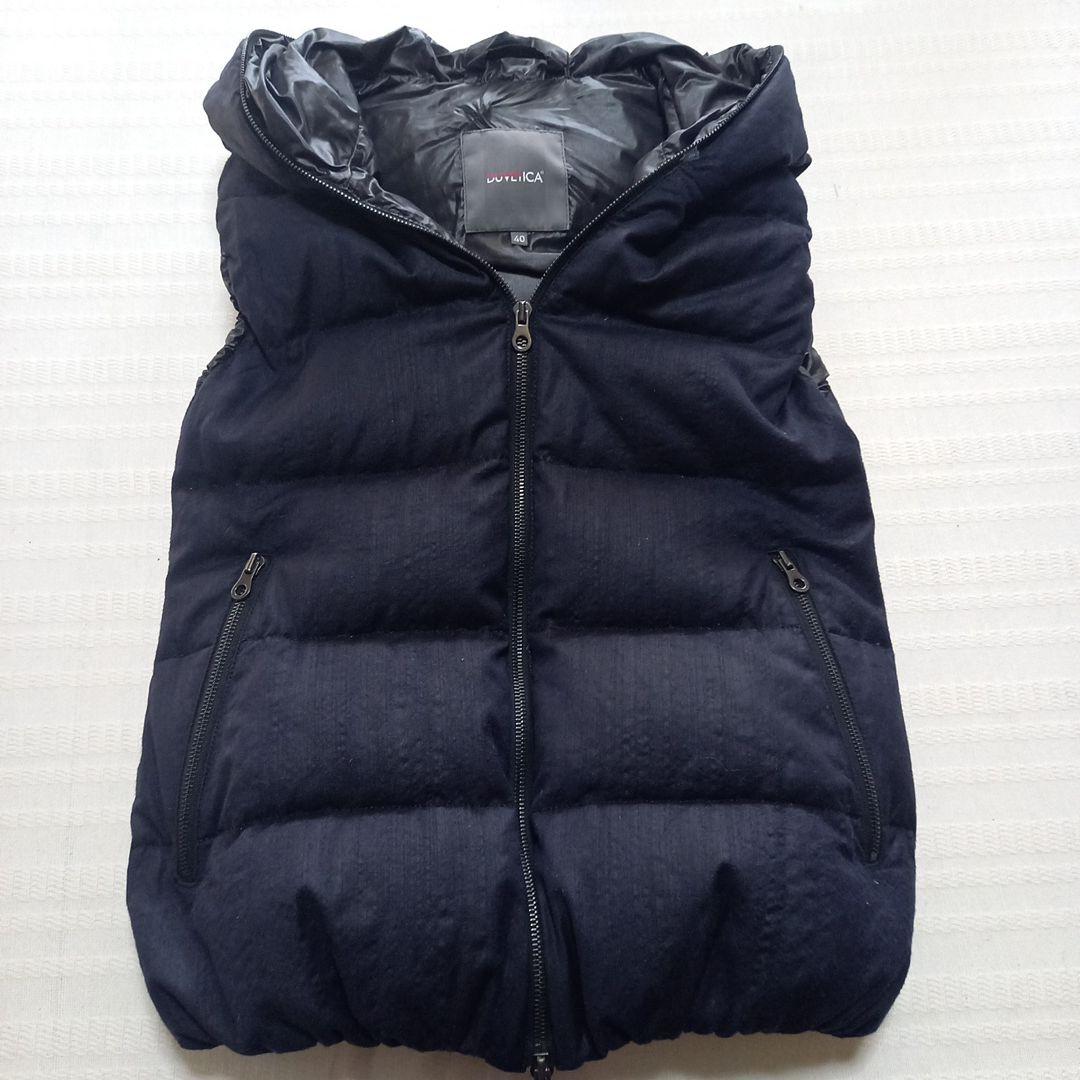 DUVETICA フード付きダウンベスト サイズ40 ネイビー