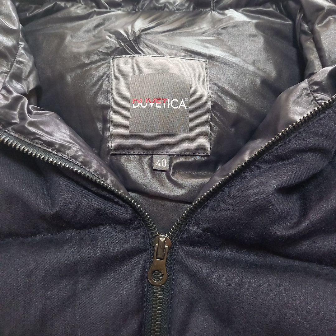 DUVETICA フード付きダウンベスト サイズ40 ネイビー