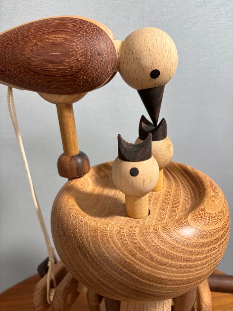 木の動く玩具 大 (カラクリ玩具)