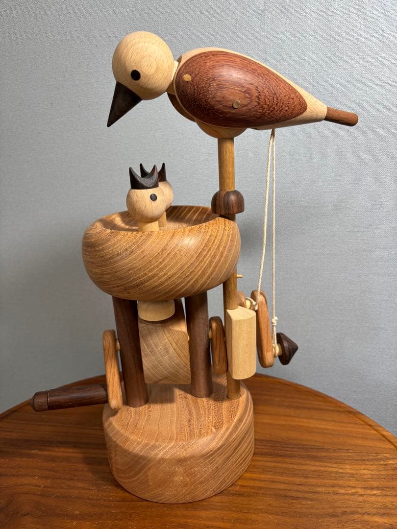 木の動く玩具 大 (カラクリ玩具)