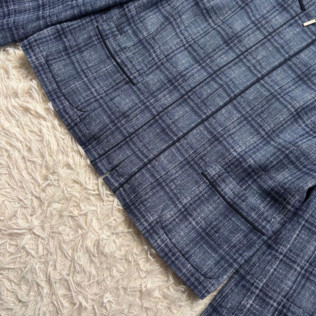 未使用級 22年♡レリアン プラスハウス ノーカラー ジャケット チェック 13