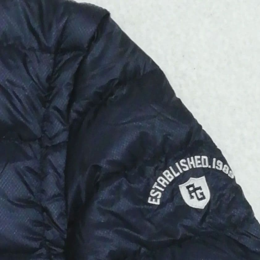 美品パーリーゲイツ 刺繍2wayダウンジャケット(6)Wジップ ダークネイビー色