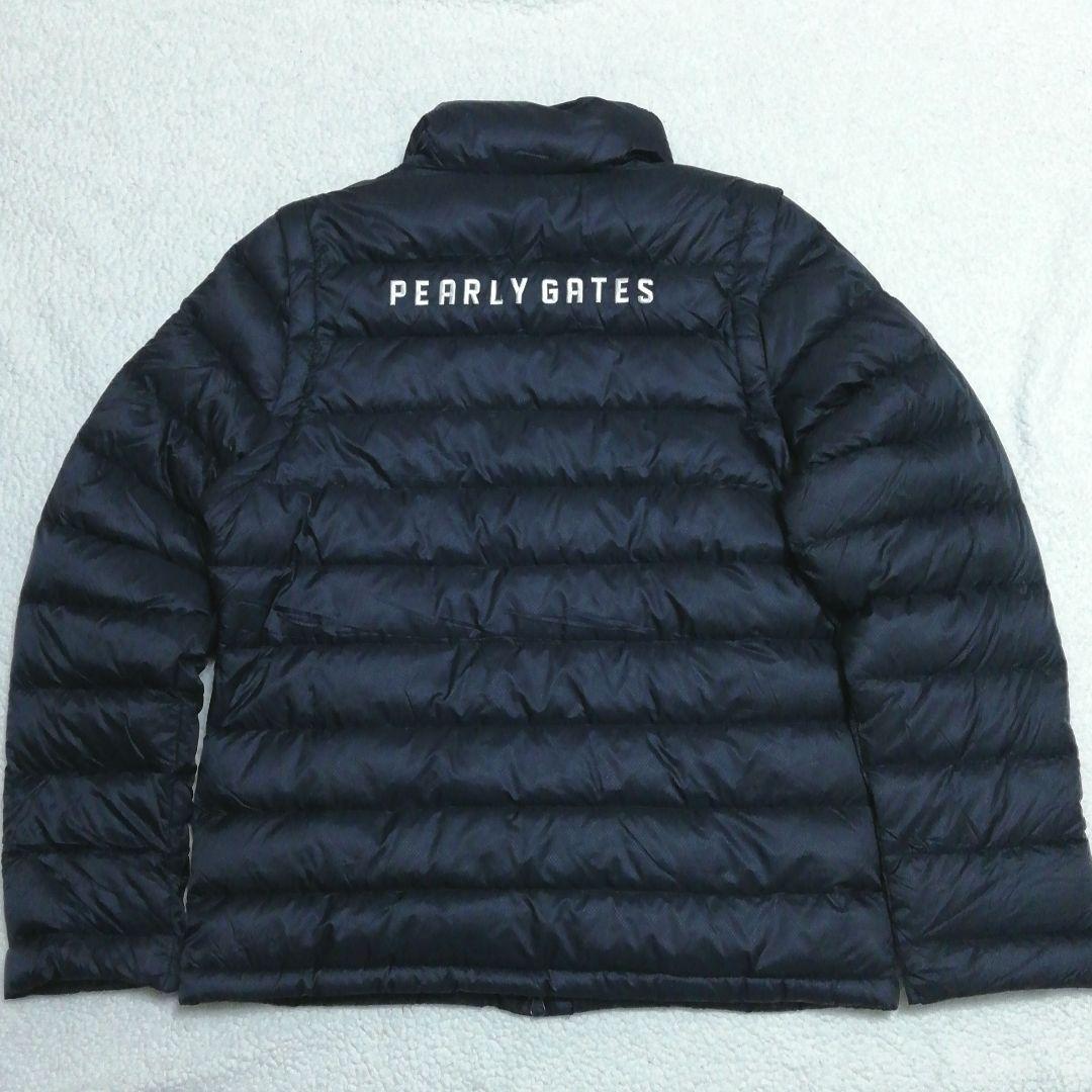 美品パーリーゲイツ 刺繍2wayダウンジャケット(6)Wジップ ダークネイビー色