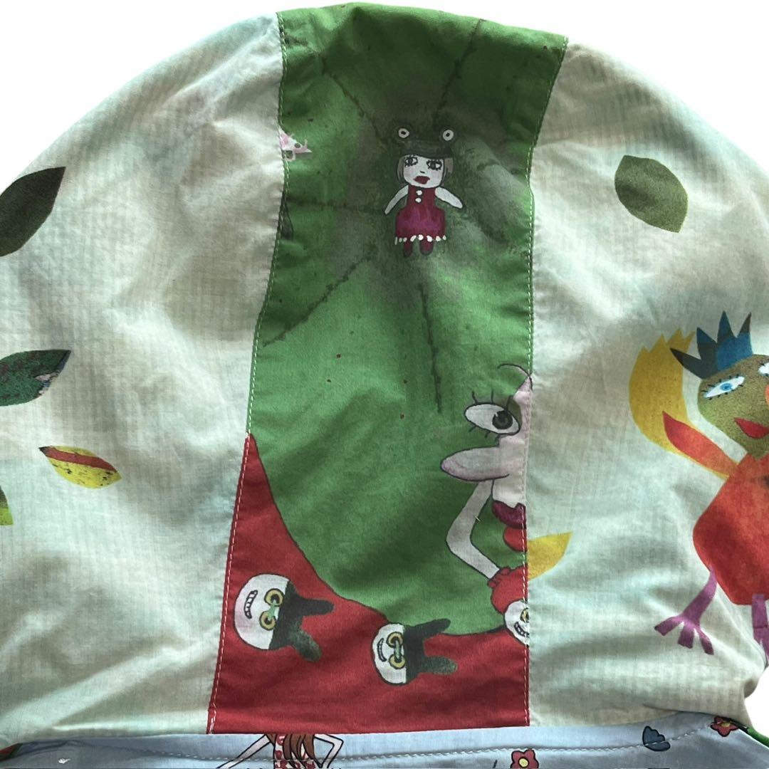 美品 アルベロベロ ぶたさん パーカー ブルゾン ビジュー　異素材 綿麻 七分袖