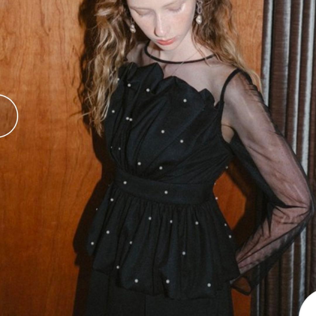 訳あり　et.UNiVER Eclipse dress ペプラム　ドレス　M