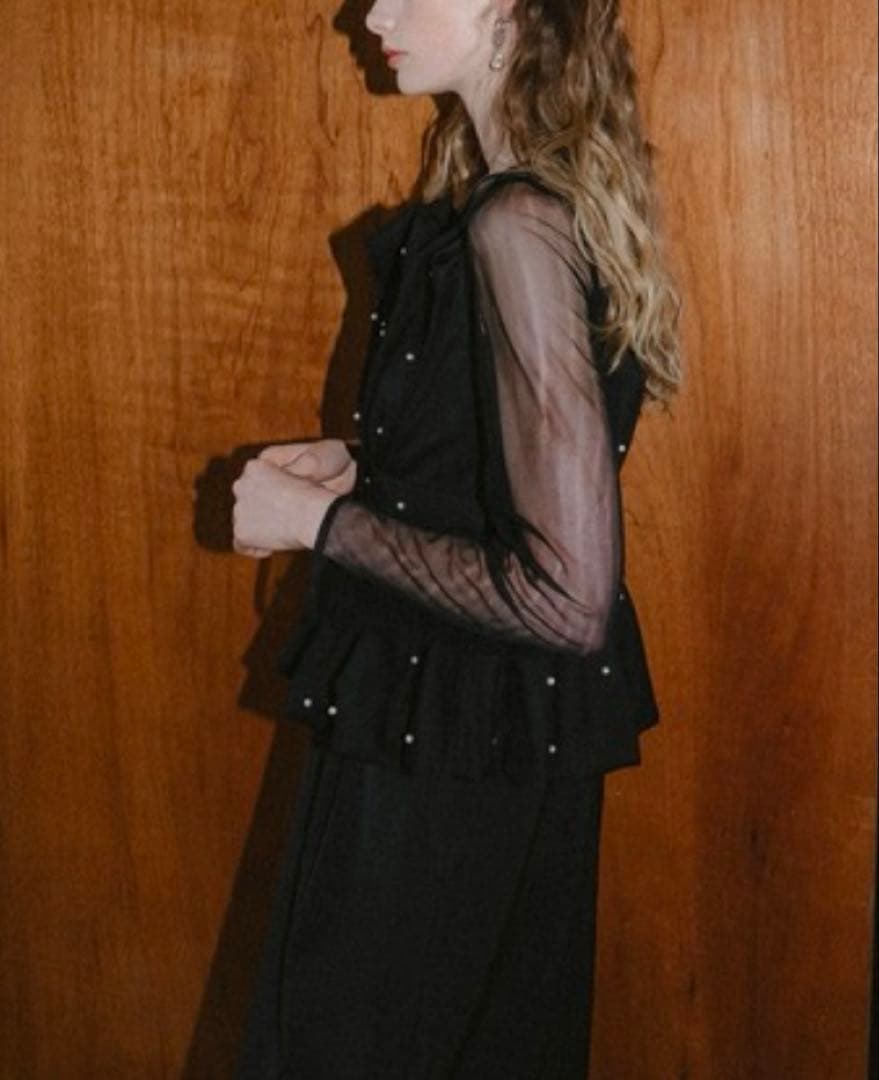 訳あり　et.UNiVER Eclipse dress ペプラム　ドレス　M