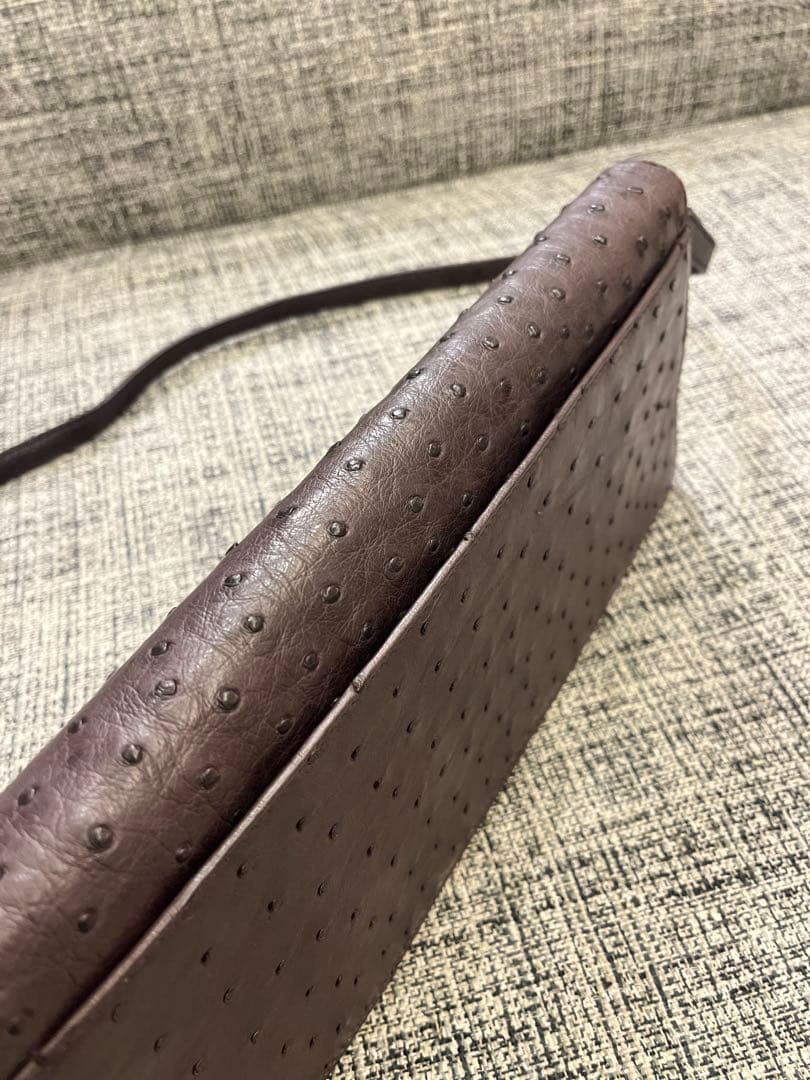 未使用希少 ブルガリ BVLGARI オーストリッチ クラッチバッグ ショルダー