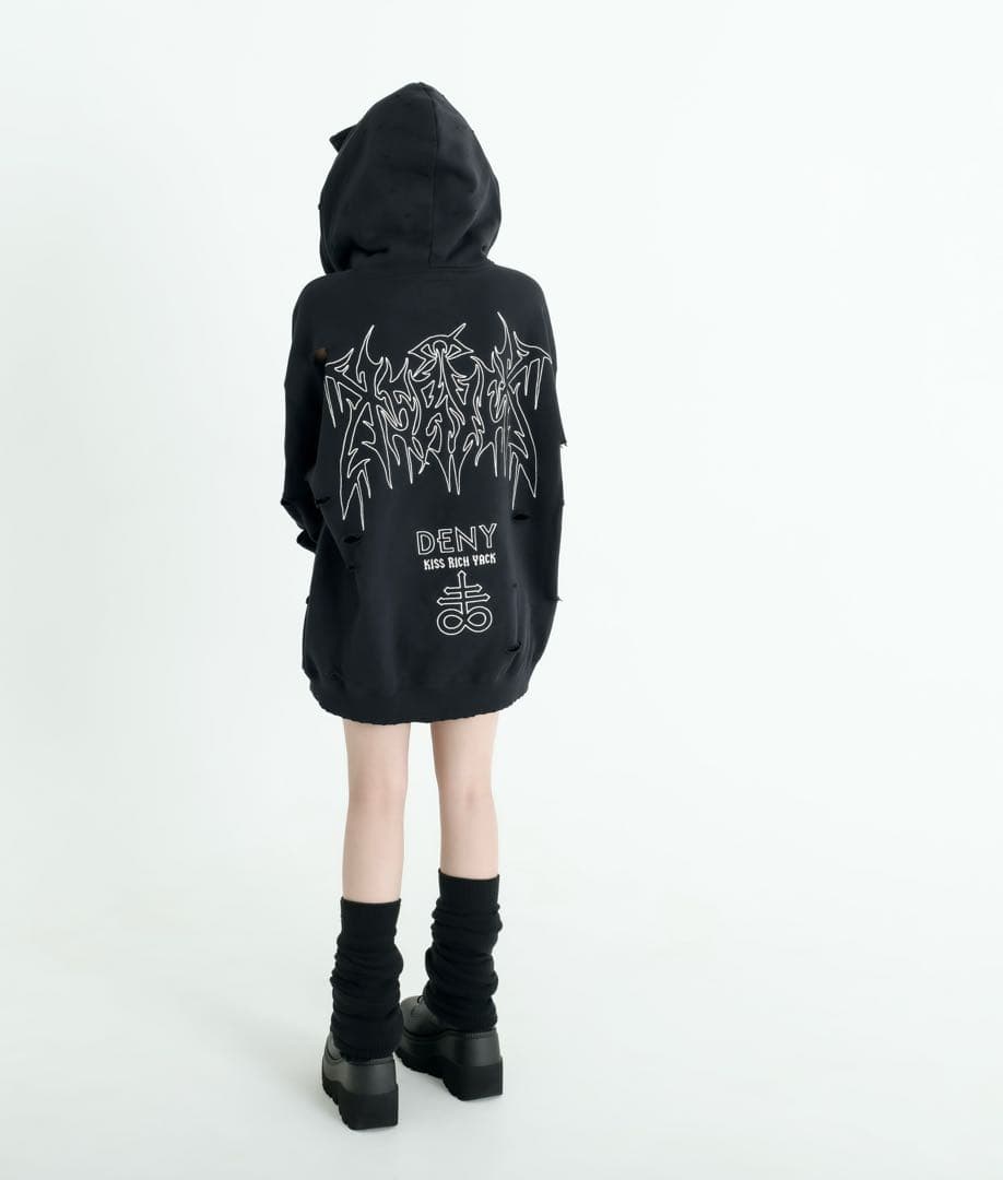 KRY clothing ケモミミ染めボロパーカー2