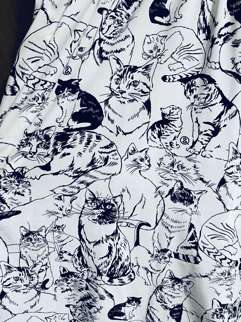 美品ロイスクレヨン アンドエルシー　ネコスケッチ シャツワンピース
