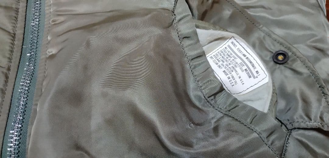 j*n様 USA製　ALPHA INDUSTRIES MA-1 オリーブグリーン