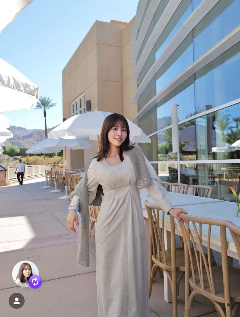 ワンピース vallan Uneck Stitch Cocoon Dress