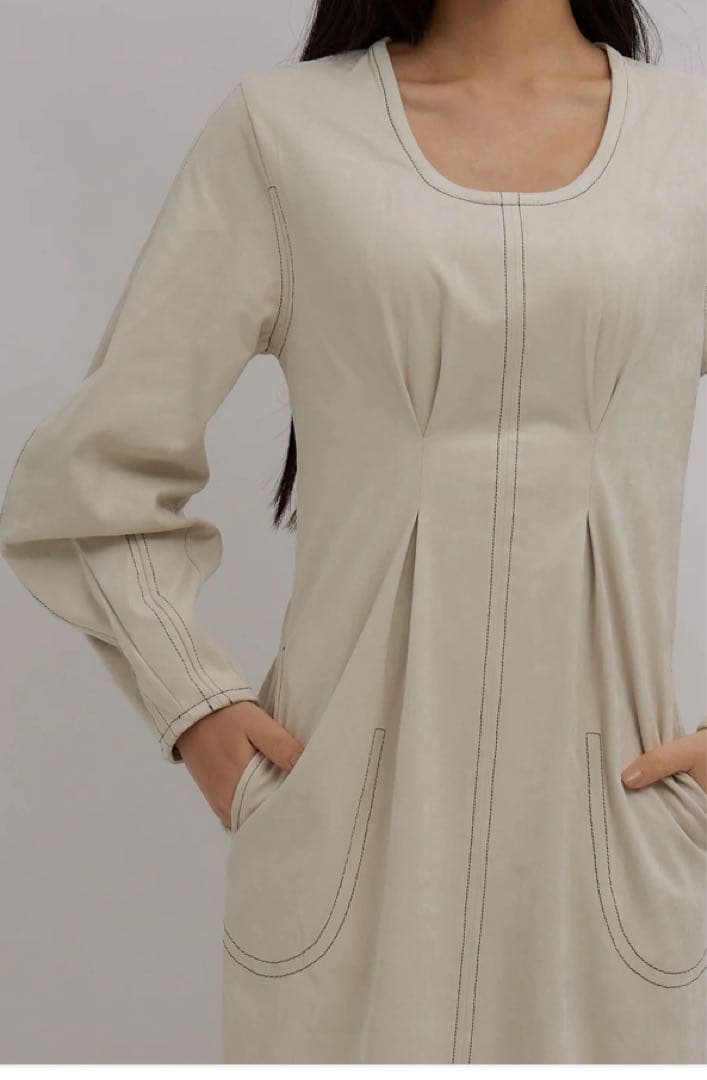 ワンピース vallan Uneck Stitch Cocoon Dress