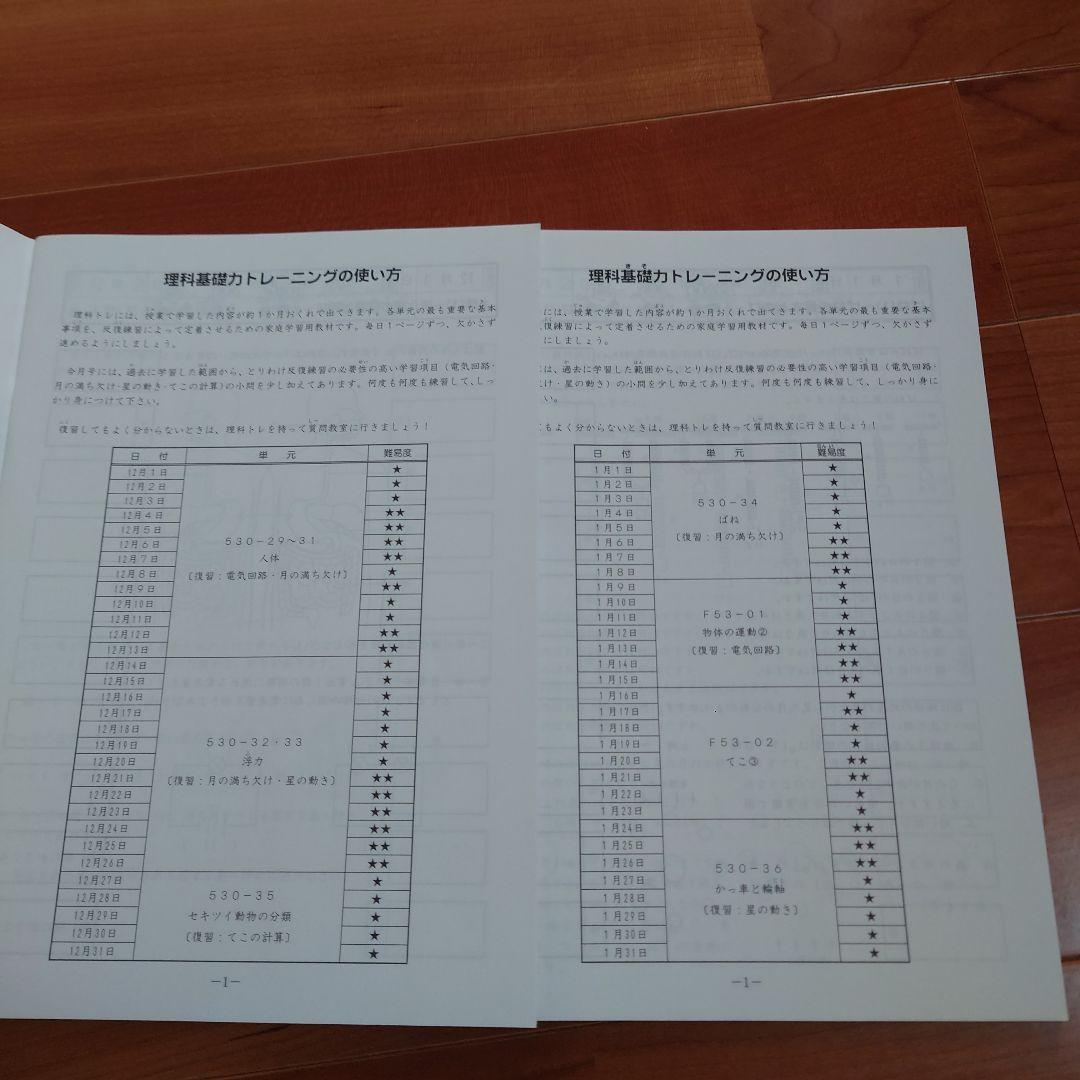 サピックス　基礎力トレーニング理科　5年生　中学受験☆四谷大塚、早稲アカ、日能研