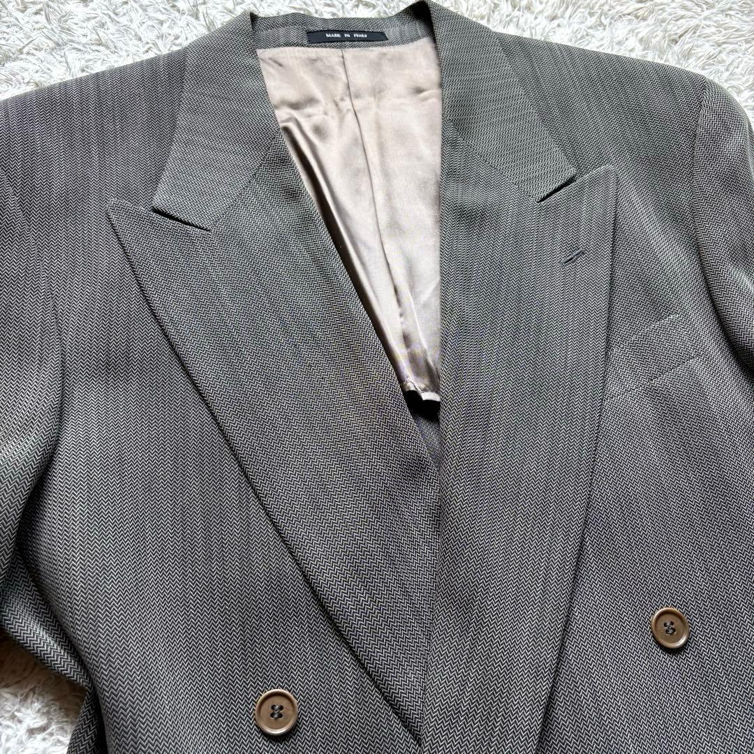 ★イタリア製★ エンポリオ アルマーニ ダブル ヘリンボーン 2プリーツ 灰色