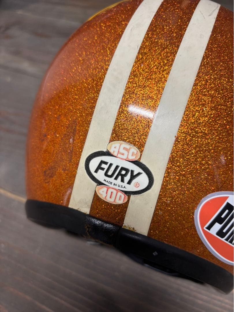美品　FURY400 LFLAKE GOLD ビンテージヘルメット