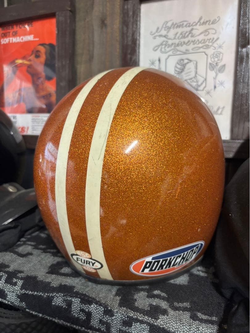 美品　FURY400 LFLAKE GOLD ビンテージヘルメット