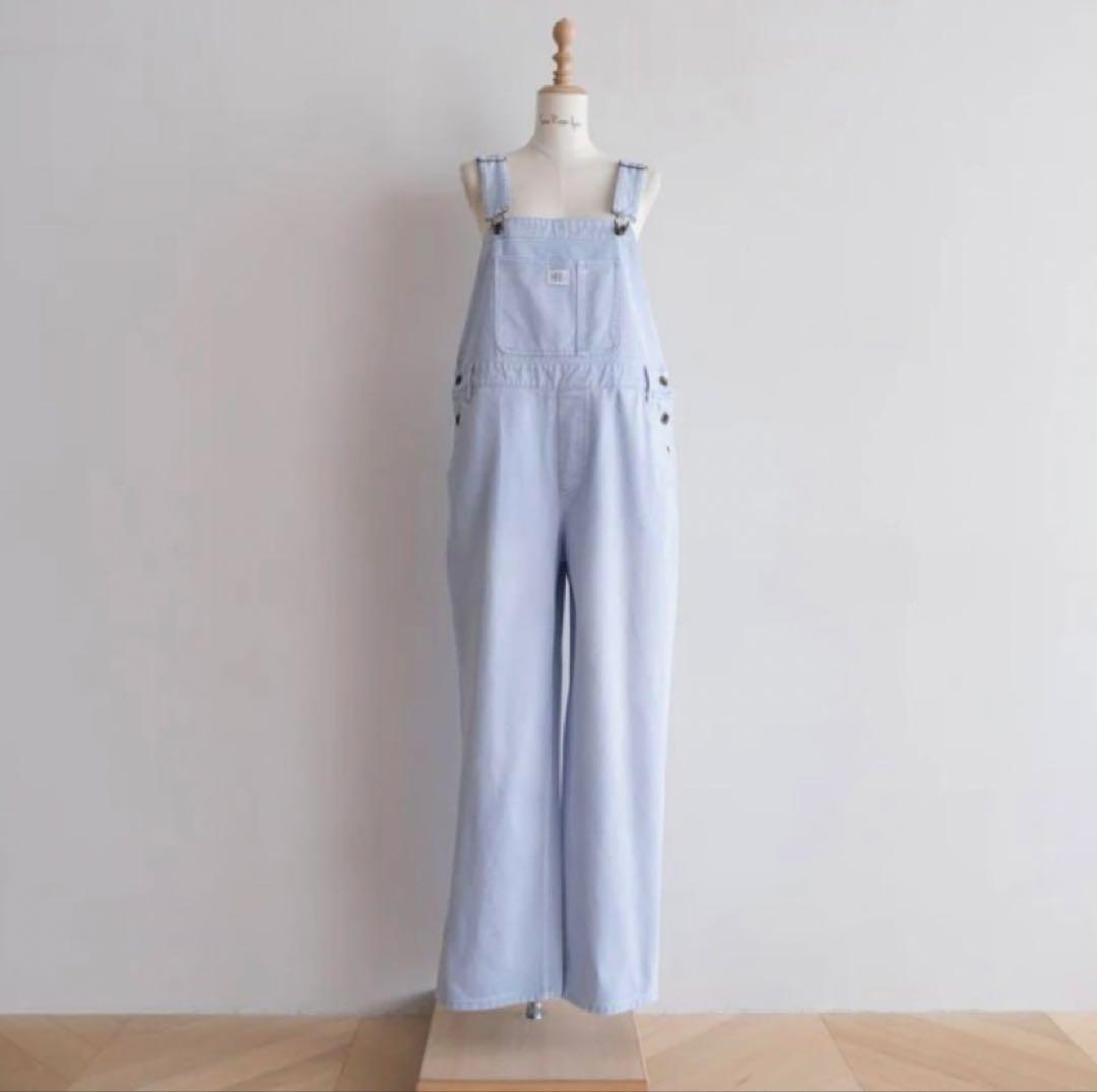 sea room lynnサルファーダイstraightデニムサロペットSサイズ