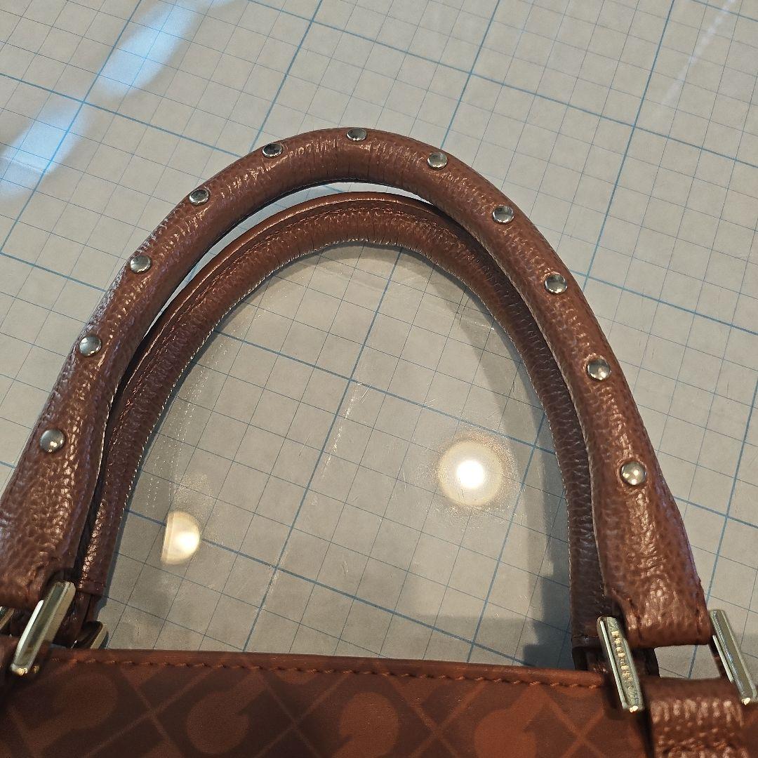 極美品 GHERARDINI ソフティ トートバッグ スタッズ　レザー　ブラウン