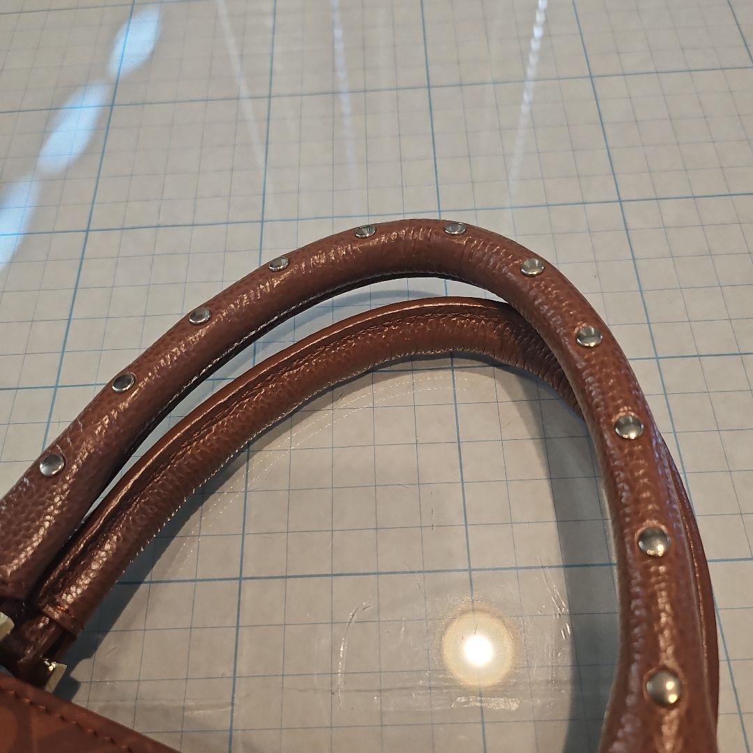極美品 GHERARDINI ソフティ トートバッグ スタッズ　レザー　ブラウン