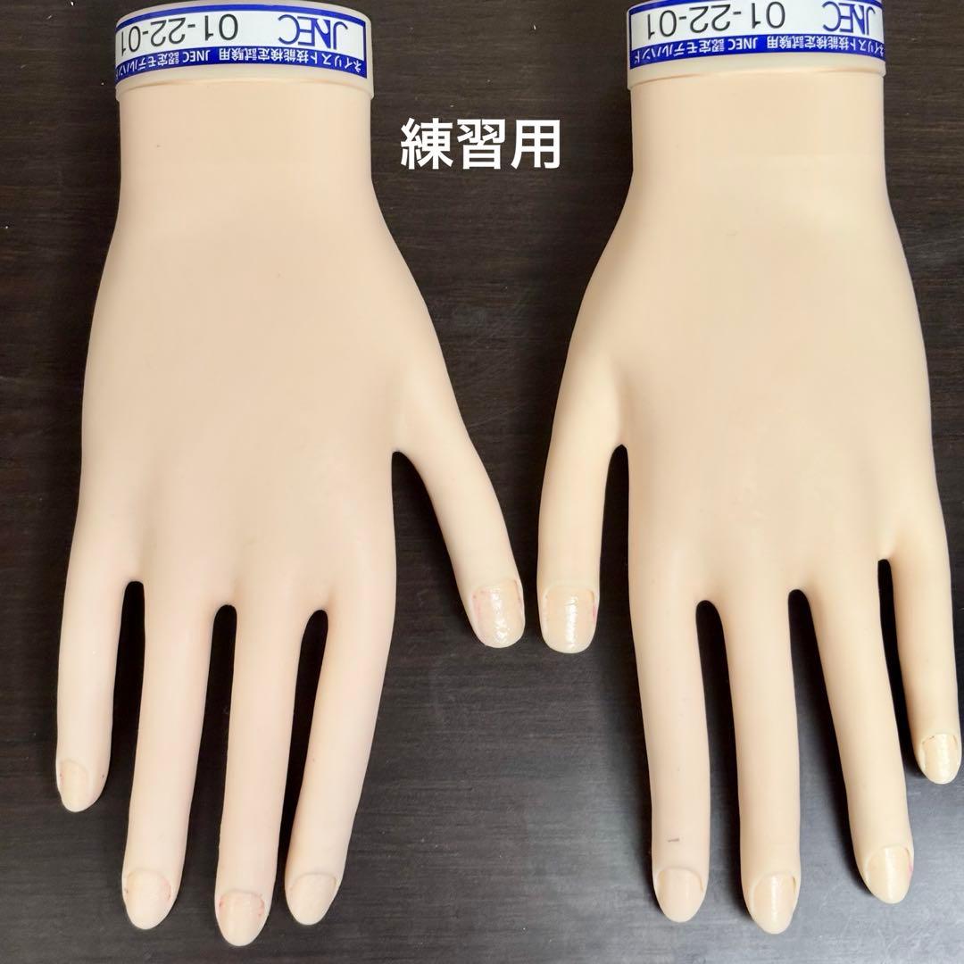 JENEC認定モデルハンド 2個セット ネイルアート練習用 検定用 チップ付き