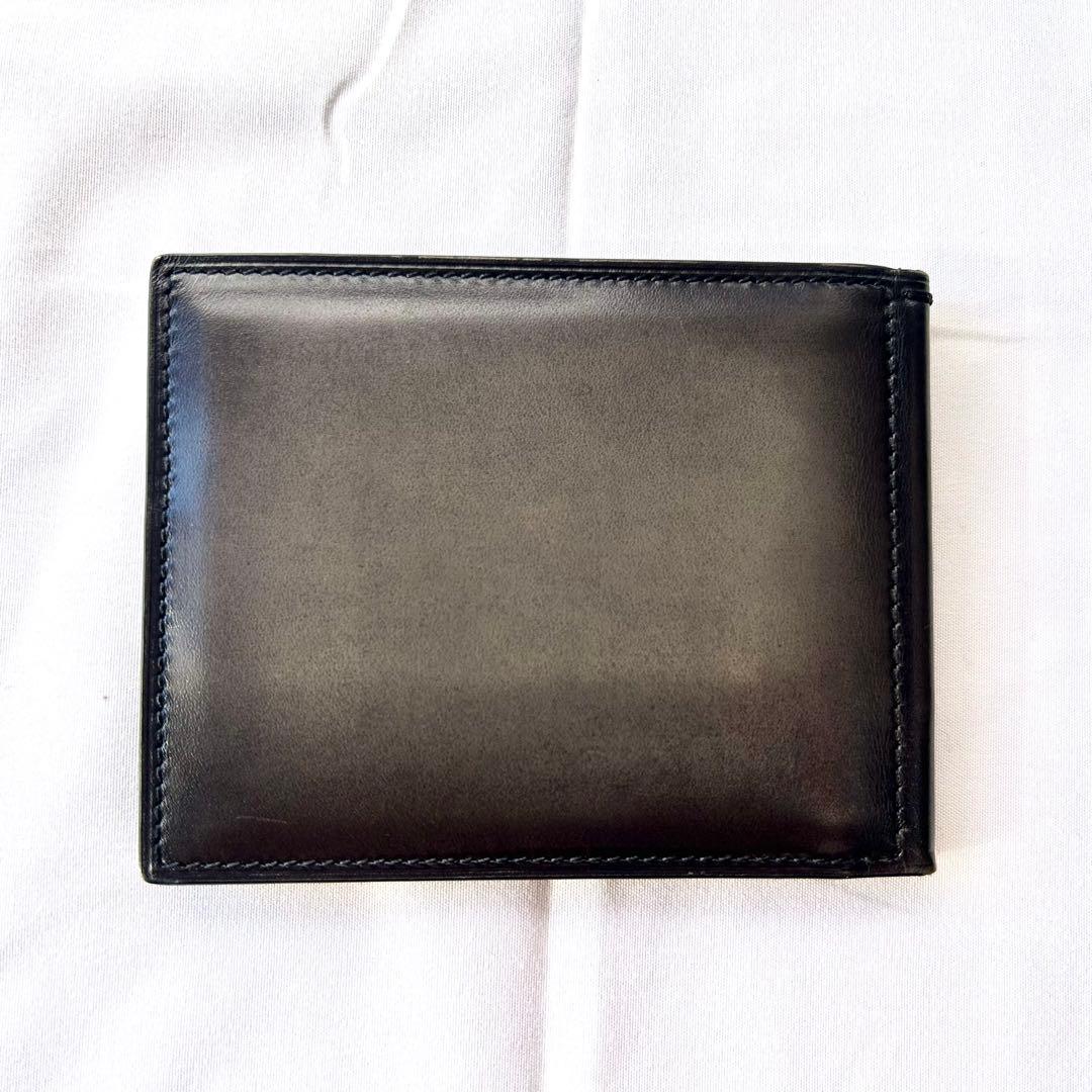 良品　ベルルッティ　カリグラフィ　レザー　マネークリップ　二つ折り財布　グレー系